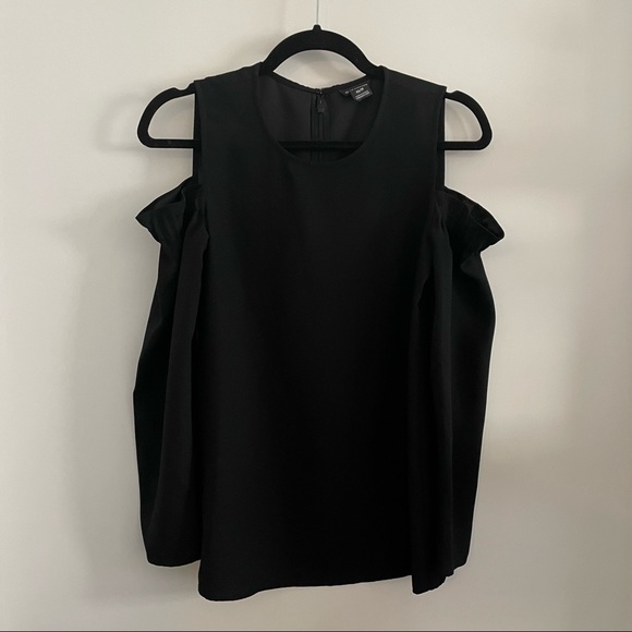 Club Monaco Black Cold Shoulder Blouse - Picture 4 of 10